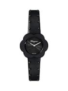 Salvatore Ferragamo Fiore Black-tone Stainless Steel & Leather-strap Watch