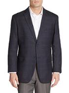 Saks Fifth Avenue Slim-fit Messina Plaid Double-faced Wool Sportcoat