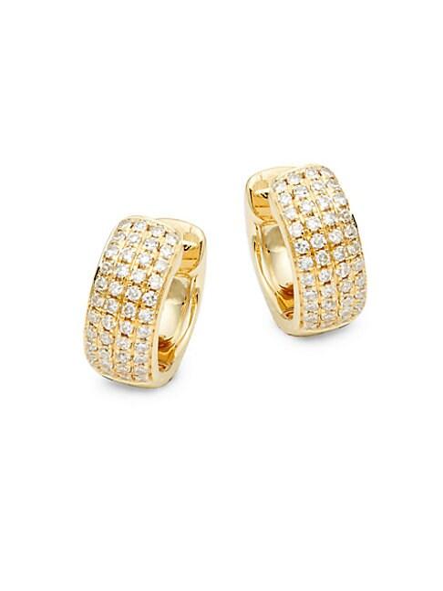 Saks Fifth Avenue 14k Yellow Gold & Diamond Huggie Earrings