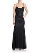 Betsy & Adam Tonal Striped Gown