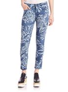 Peserico Tiger-print Skinny Ankle Jeans