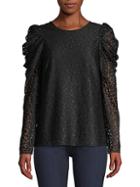 Kate Spade New York Flora Puff-sleeve Lace Blouse