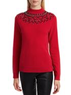 Saks Fifth Avenue Collection Mock-neck Embellished Cashmere Sweater