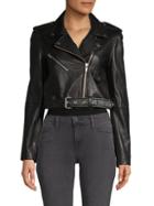Veda Cropped Leather Jacket