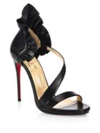 Christian Louboutin Colankle 120 Ruffled Leather Sandals
