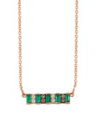 Le Vian 14k Strawberry Gold&reg; Chocolatediamonds&reg; & Vanilla Diamonds&reg; Costa Smeralda Emeralds&trade; Necklace