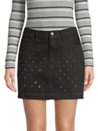 Frame Le Mini Embellished Denim Skirt