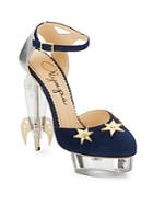 Charlotte Olympia Fly Me To The Moon Suede & Leather Sandals