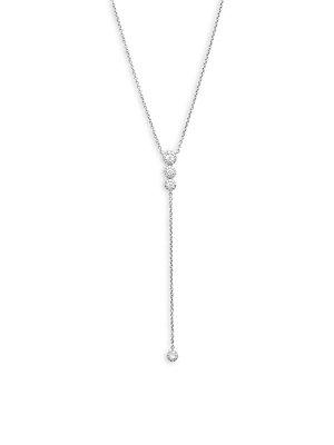 Diana M Jewels Bridal Diamond And 14k White Gold Lariat Necklace