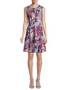 Calvin Klein Poly Floral Fit-&-flare Dress