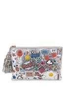 Anya Hindmarch Graphic Tassel Metallic Leather Pouch
