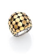 John Hardy Dot 18k Yellow Gold & Sterling Silver Dome Ring