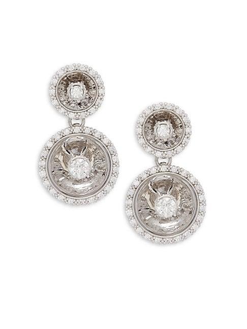Plev Aura 14k White Gold & Diamond Double Drop Earrings