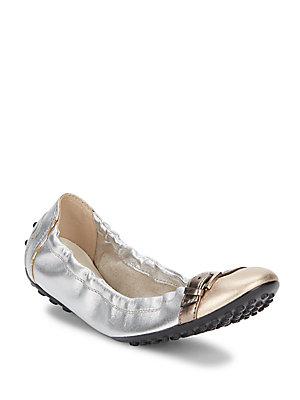 Tod's Leather Pebble Sole Ballet Flats