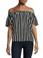 French Connection Striped Off-the-shoulder Top