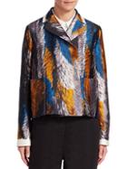 Marni Feather-print Silk Jacket