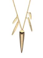 Alexis Bittar Sport Deco Lucite & Crystal Spear Charm Necklace