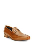 Massimo Matteo Stacked-heel Leather Penny Loafers