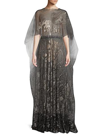 Valentino Embroidered Sheer Gown
