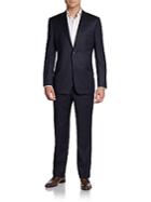 Saks Fifth Avenue Black Solid Surge Wool-blend Suit