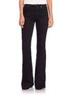 7 For All Mankind Solid High-rise Flared Jeans