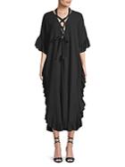 See By Chlo Ruffled Lace-front Caftan Dress