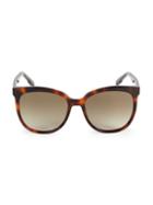 Karl Lagerfeld 56mm Squared Cat Eye Sunglasses