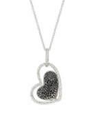 Effy 14k White Gold & Black Diamond Pendant Necklace
