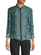 Versace Collection Printed Silk Button-front Shirt