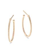 Saks Fifth Avenue 14k Rose Gold & 0.26 Tcw Diamond Oval Hoop Earrings