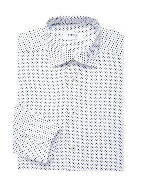 Eton Contemporary-fit Neat Print Dress Shirt