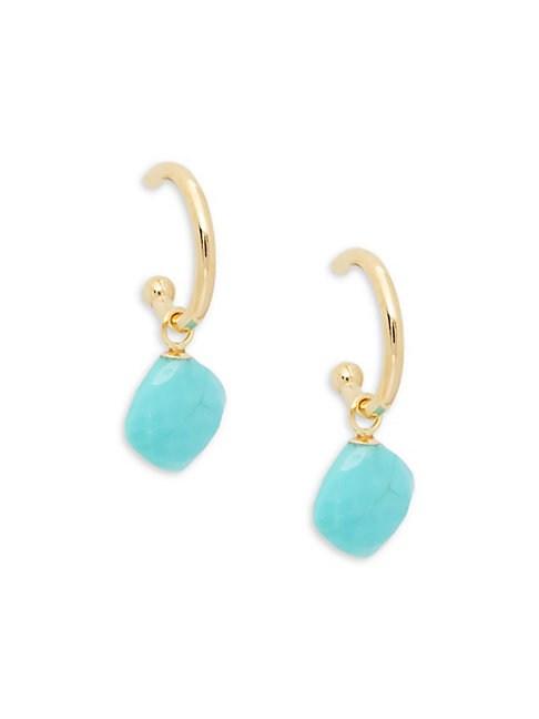 Saks Fifth Avenue 14k Yellow Gold Turquoise Drop Earrings