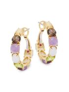 Roberto Coin 18k Gold Mixed-stone Hoop Earrings