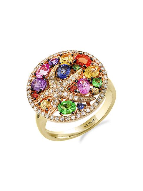 Effy Water Color Diamond & 14k Yellow Gold Statement Ring