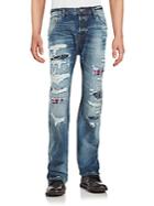 Cult Of Individuality Washed Distressed Five-pocket Jeans