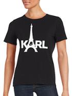 Karl Lagerfeld Solid Eiffel Tower Tee