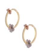 Eye Candy La 18k Goldplated & Crystal Stella Rose Hoop Earrings