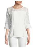 Karl Lagerfeld Paris Pleated Lace Top