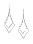 Saks Fifth Avenue Sterling Silver Double Diamond Drop Earrings