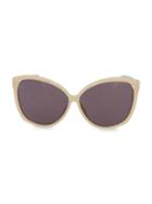Linda Farrow Novelty 56mm Cat Eye Sunglasses