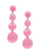 Kenneth Jay Lane Couture Collection Thread-wrapped Ball Linear Earrings