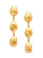 Gurhan Spell 24k & 22k Yellow Gold Triple Drop Earrings