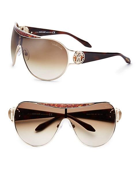 Roberto Cavalli Marotiri Oversized Shield Sunglasses/brown