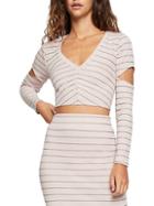 Bcbgeneration Pinstripe Cut-out Cropped Top