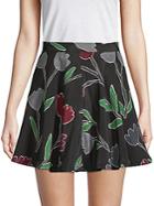 Alice + Olivia Blaize Floral Silk Trapeze Skirt