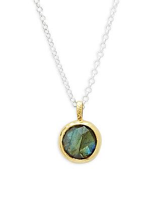 Gurhan Turquoise And Sterling Silver Round Pendant Necklace