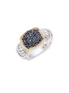 Effy Sapphire & Sterling Silver Pave Ring