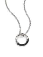 John Hardy Bamboo Black Sapphire & Sterling Silver Round Small Pendant Necklace