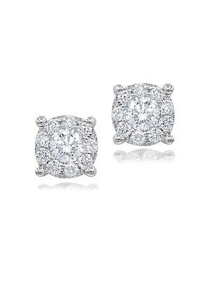 Diana M Jewels Diamond And 18k White Gold Stud Earrings