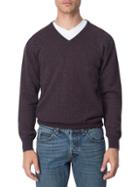 Eleventy Printed Cashmere V-neck Sweater